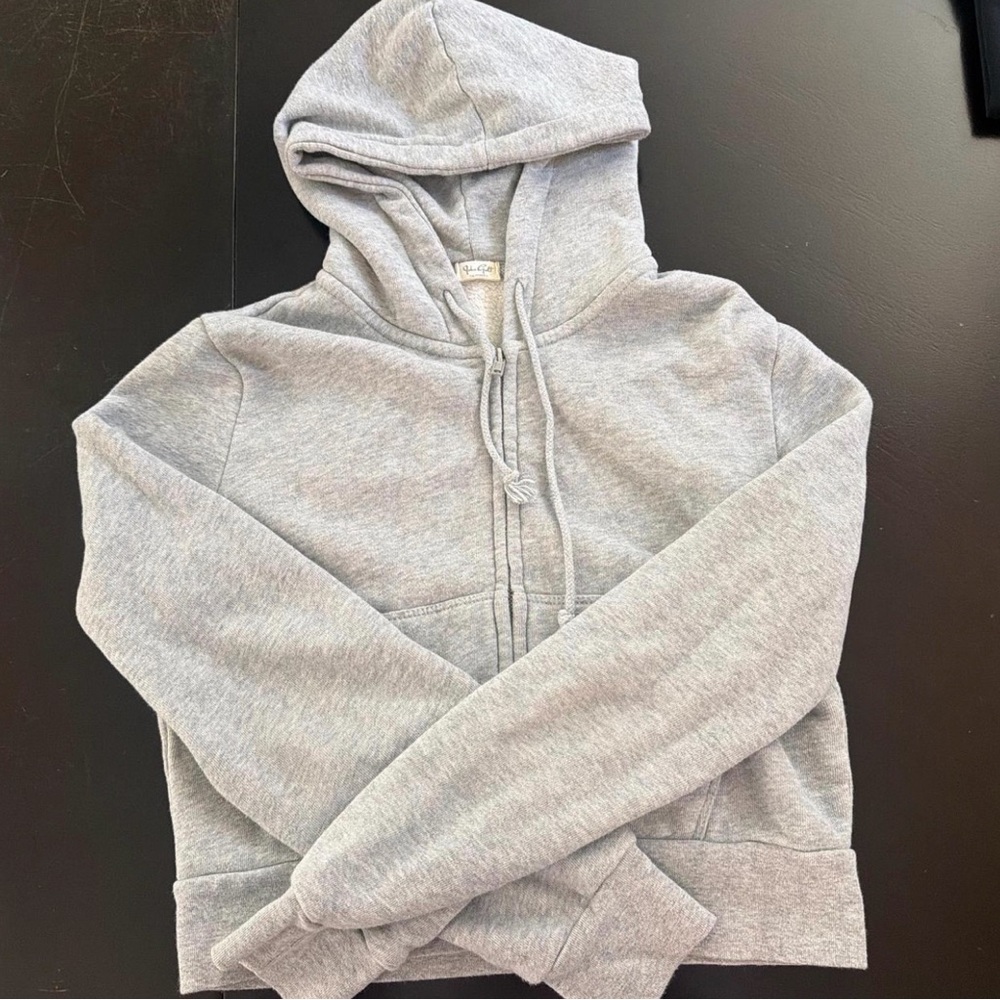 Pacsun cropped grey zip up
